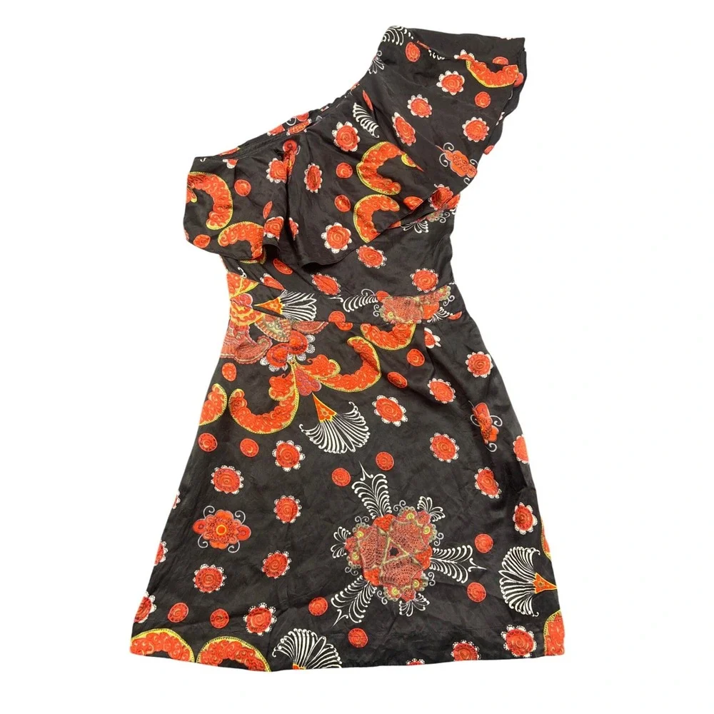 french connection ruffle one shoulder dress French Connection Whisper Ruffle One Shoulder Mini Dress Black 4